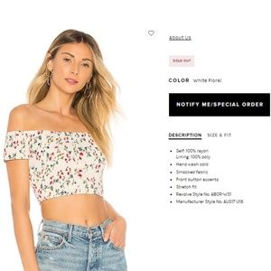 Revolve Floral Smocked Crop Top